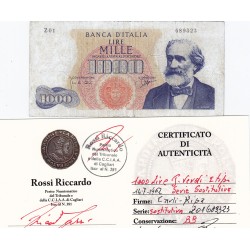 1000 LIRE G. VERDI I TIPO 14.7.1962 SERIE SOSTITUTIVA Z 01 